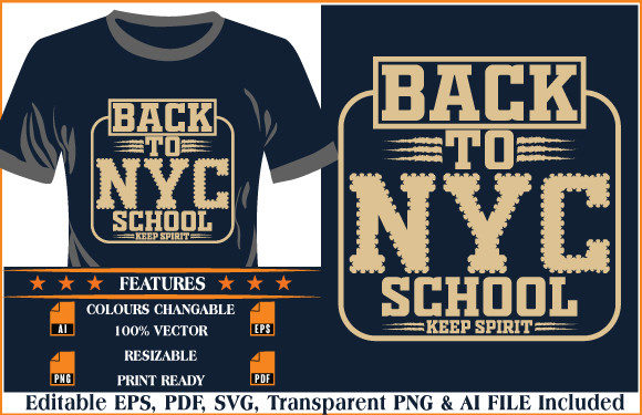 Back to NYC School Keep Spirit T-shirt Graphics