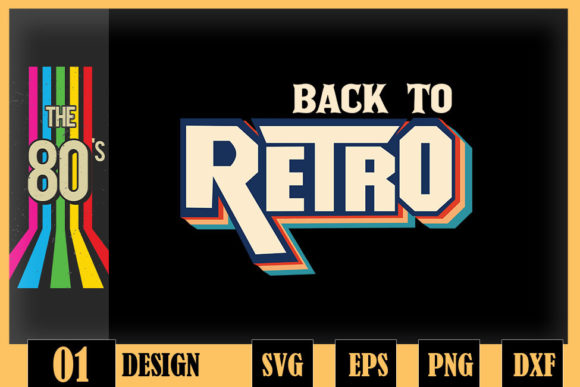 Back to Retro Vintage Color 80s: Graphics for Crafts