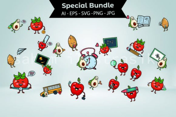 Back to School Kawaii Fruits Bundle