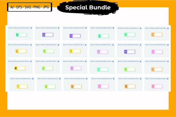Back to School Label Book Animal Bundle