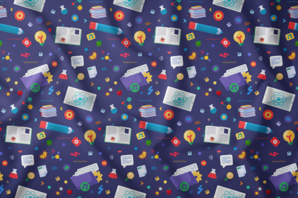 Flat School Seamless Pattern: Graphics and Patterns for Educational Content