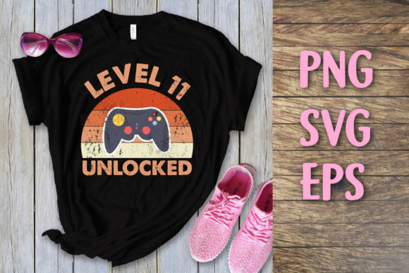 Level 11 Unlocked Vintage Birthday Svg: Graphics for T-Shirt Designs