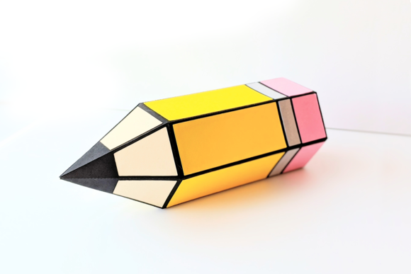 Pencil Hexagon Gift Box SVG
